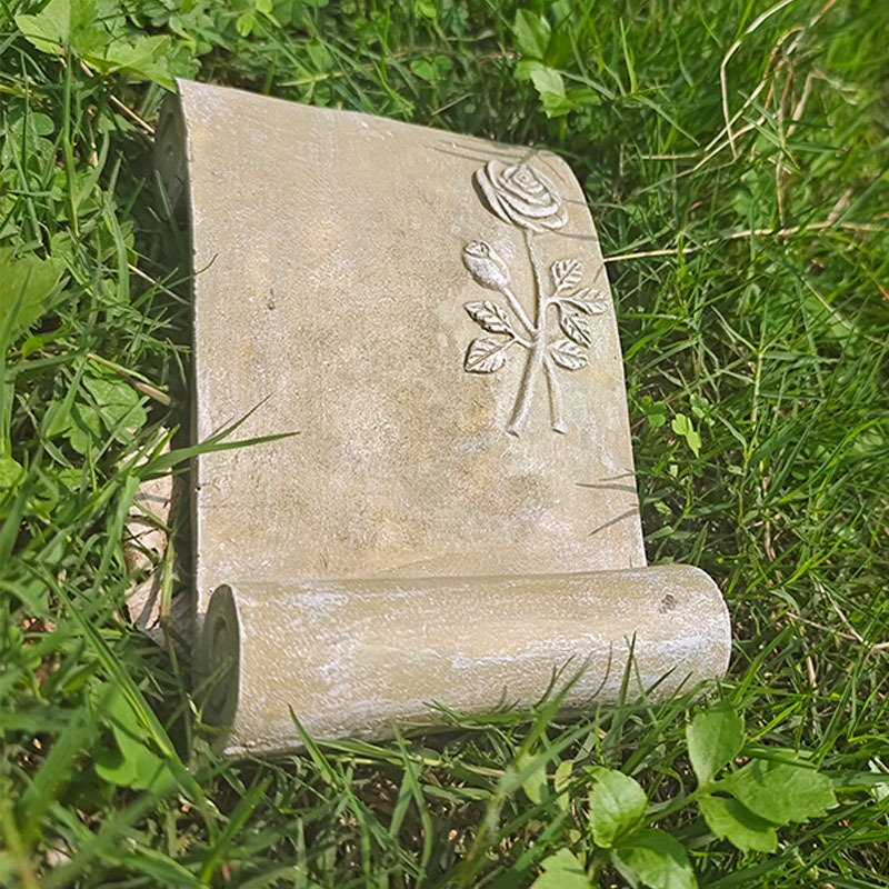 Book Style Resin Pet Grave Marker, Garden Memorial Decor for Dog Cat