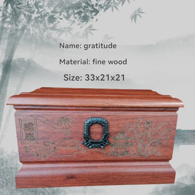 Pet Wooden Casket, Anti-Corrosion Memorial Box for Dog Cat Ashes