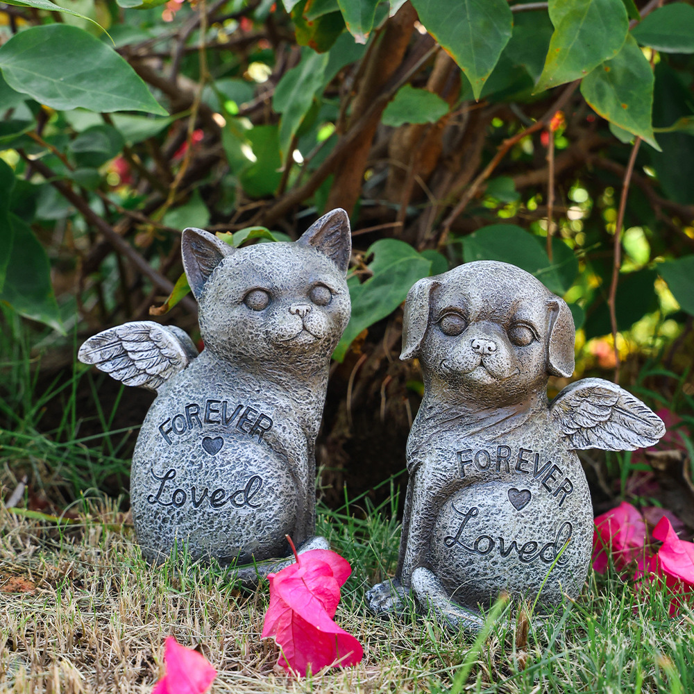 New Resin Pet Memorial Stone, Garden Decor for Dog and Cat