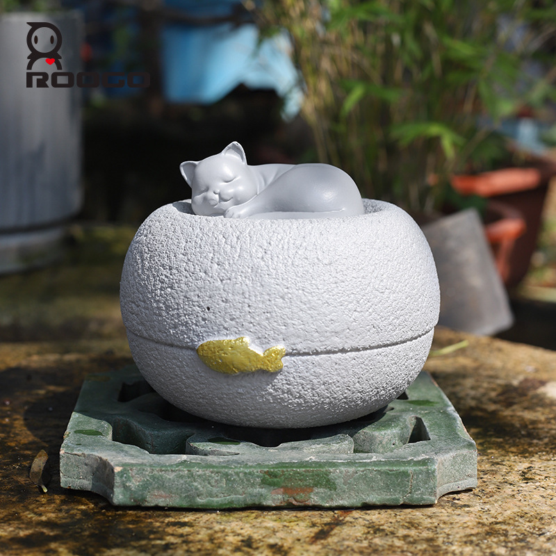 Resin Pet Urn Casket for Dog Cat Small Animal Ashes, Pet Memorial Funeral Decor Storage Jar