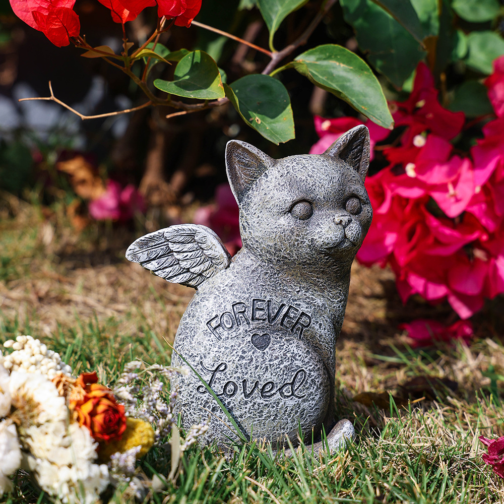 New Resin Pet Memorial Stone, Garden Decor for Dog and Cat