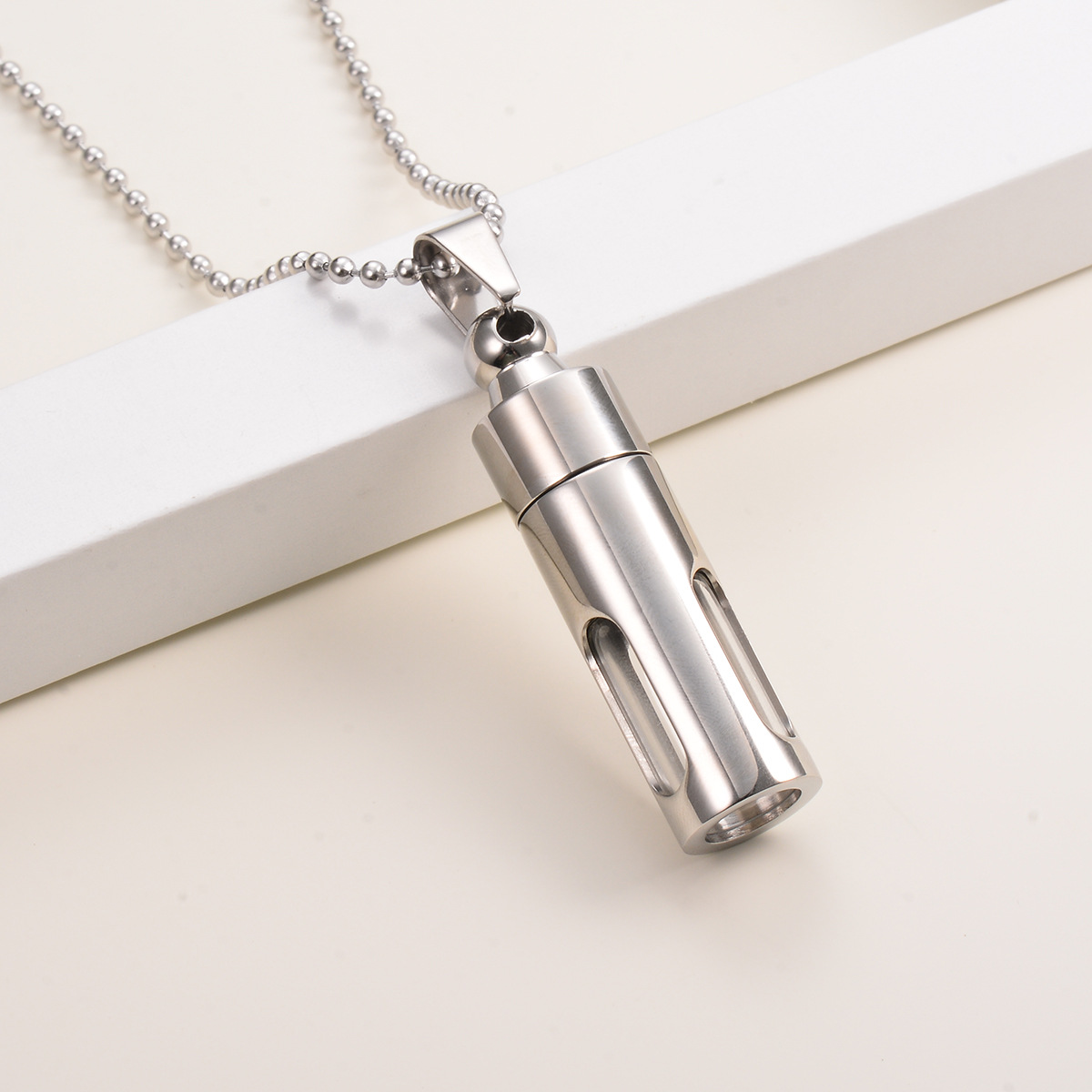 Multi Color Open Glass Urn Necklace Stainless Steel Ashes Keepsake Pendant