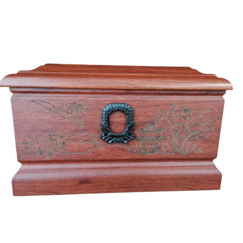 Pet Wooden Casket, Anti-Corrosion Memorial Box for Dog Cat Ashes