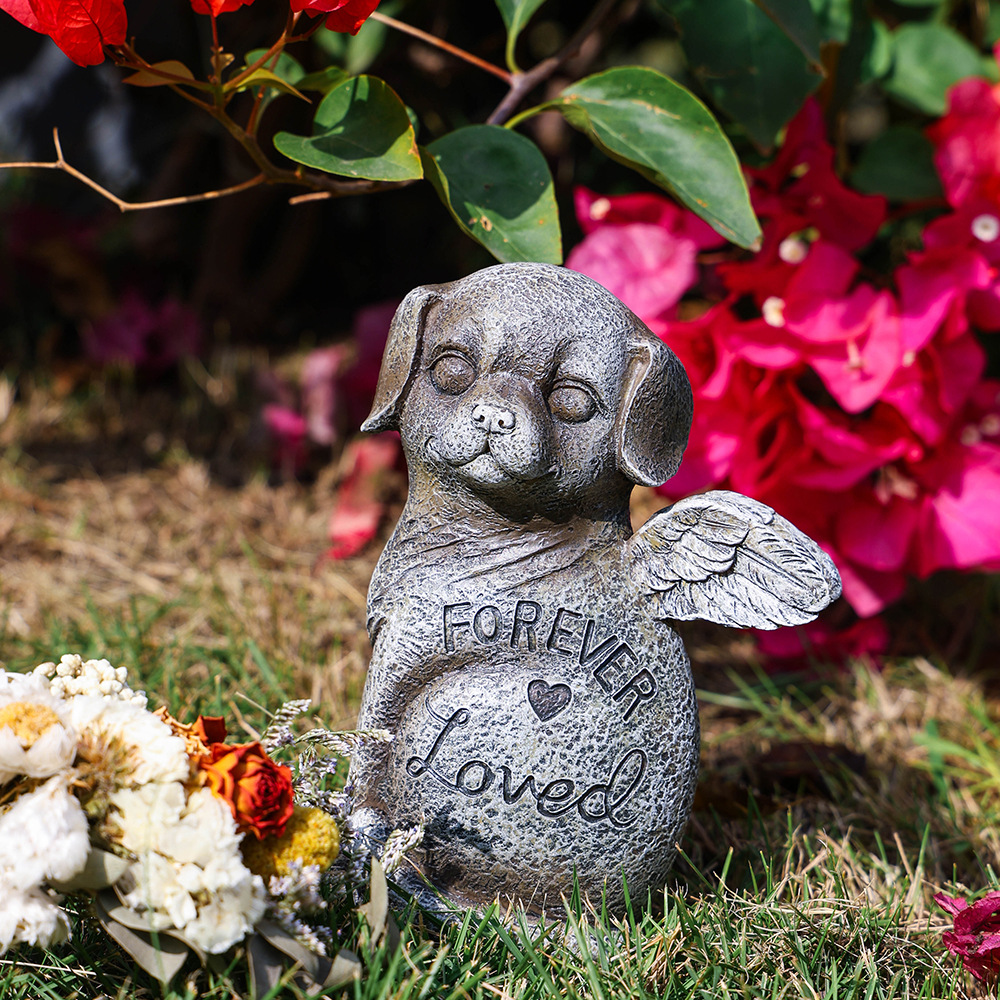 New Resin Pet Memorial Stone, Garden Decor for Dog and Cat