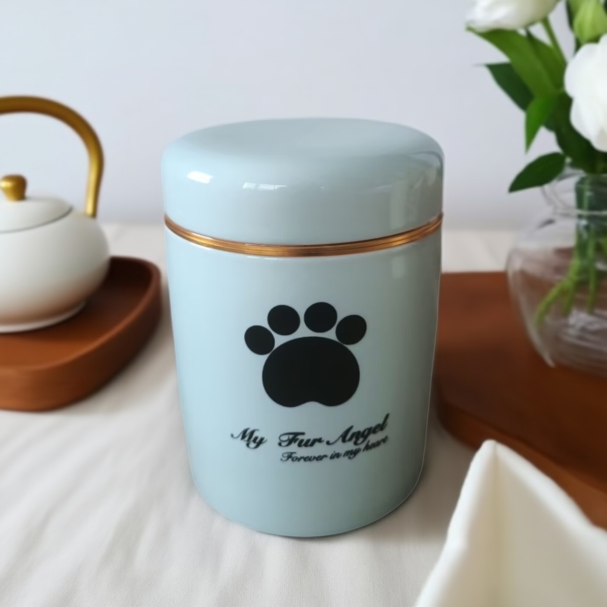 Handcrafted Ceramic Pet Memorial Box for Small Animals