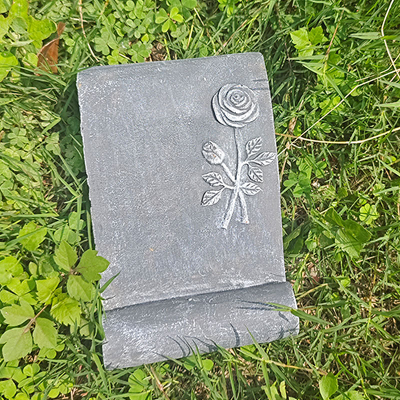 Book Style Resin Pet Grave Marker, Garden Memorial Decor for Dog Cat