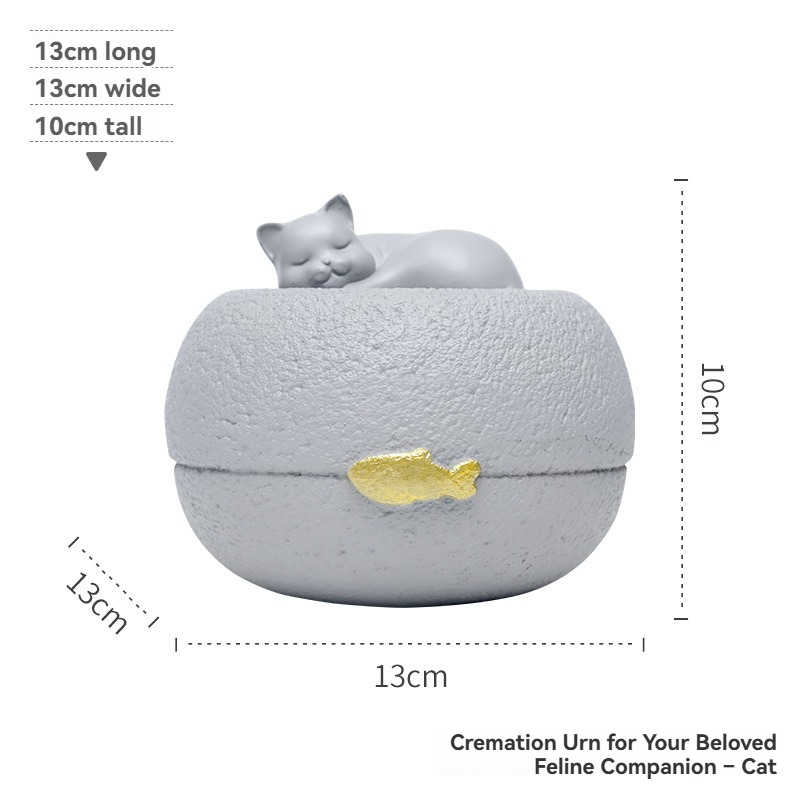 Resin Pet Urn Casket for Dog Cat Small Animal Ashes, Pet Memorial Funeral Decor Storage Jar