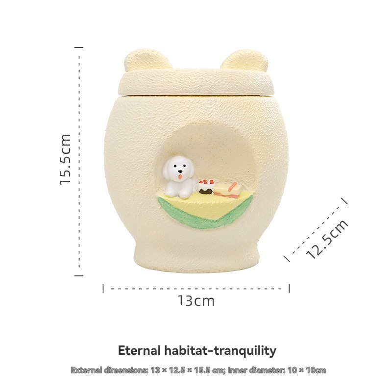 Minimalist Pet Urn Casket for Dog Cat Ashes, Eternal Rest Memorial Funeral Storage Container