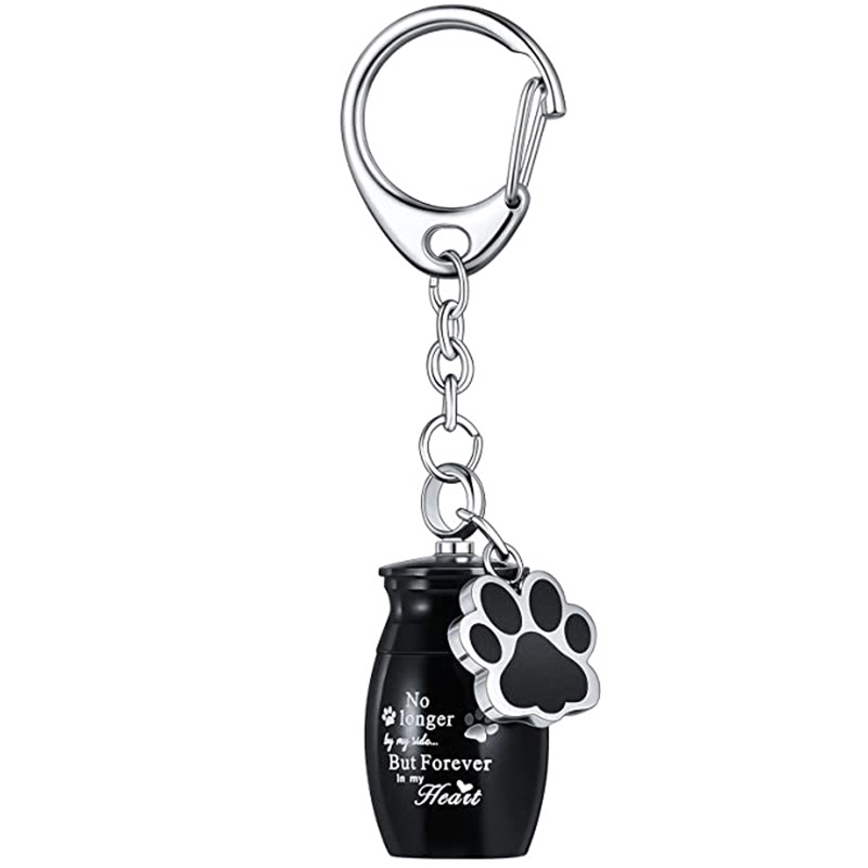 Pet Ashes Keychain with Dog Paw Alloy Pendant