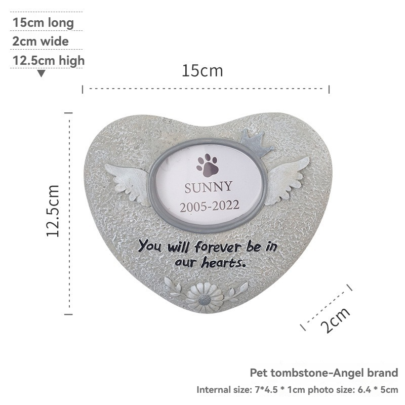 Pet Memorial Stone Effect Resin Tombstone for Dogs Cats