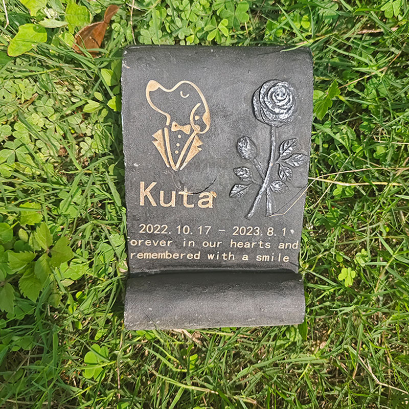 Book Style Resin Pet Grave Marker, Garden Memorial Decor for Dog Cat
