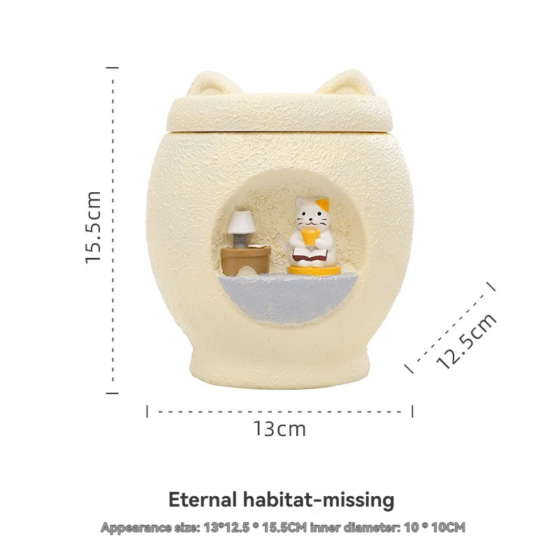 Minimalist Pet Urn Casket for Dog Cat Ashes, Eternal Rest Memorial Funeral Storage Container