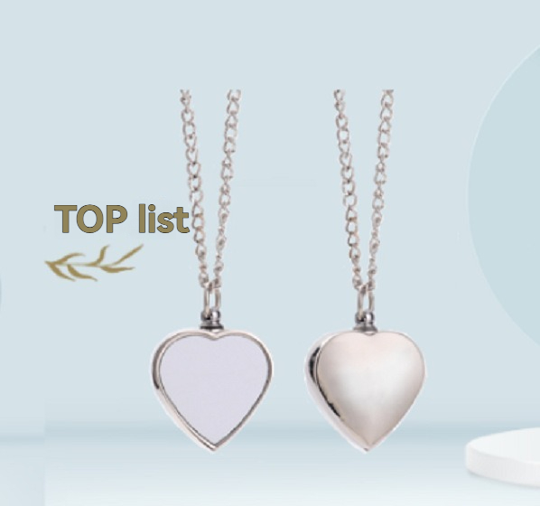 Heart-shaped Pet Ashes Memorial Necklace with Photo Printing