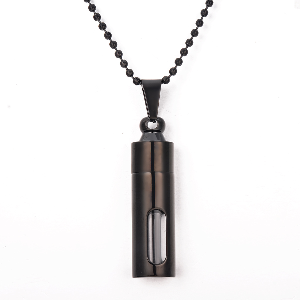 Multi Color Open Glass Urn Necklace Stainless Steel Ashes Keepsake Pendant