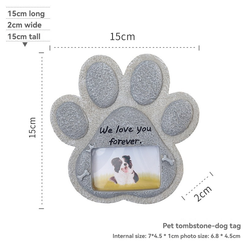 Pet Memorial Stone Effect Resin Tombstone for Dogs Cats