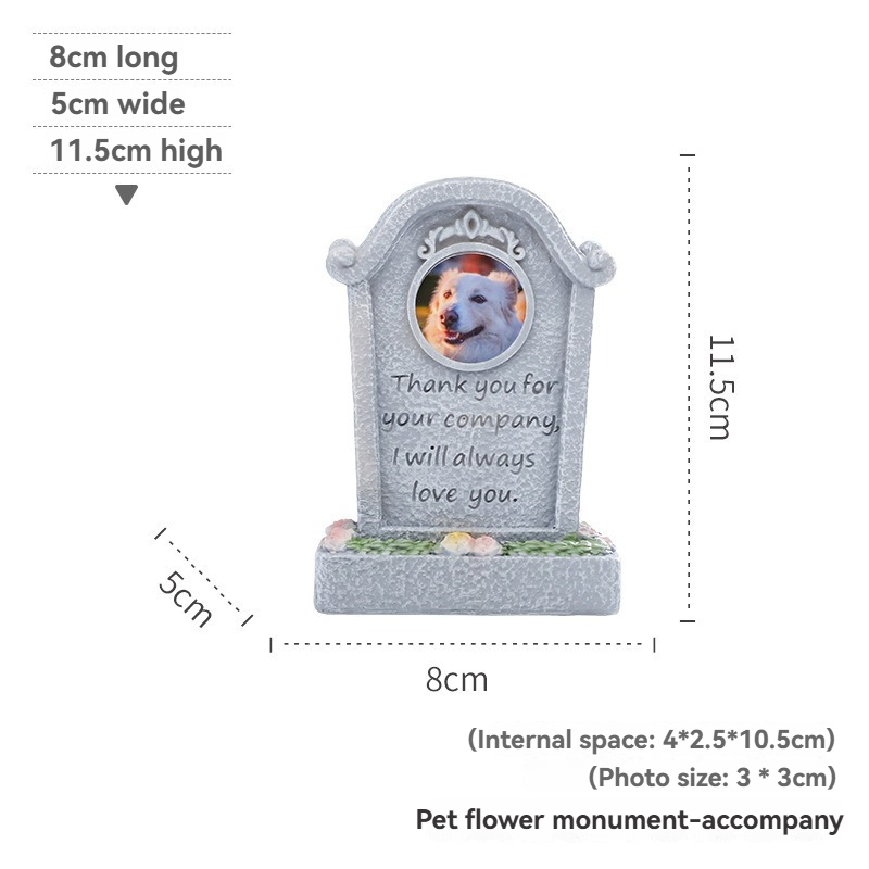 Resin Pet Memorial Tombstone, Dog Cat Grave Marker Funeral Ornament