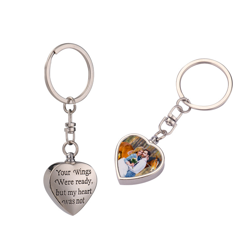 Heart-shaped Pet Ashes Memorial Necklace with Photo Printing
