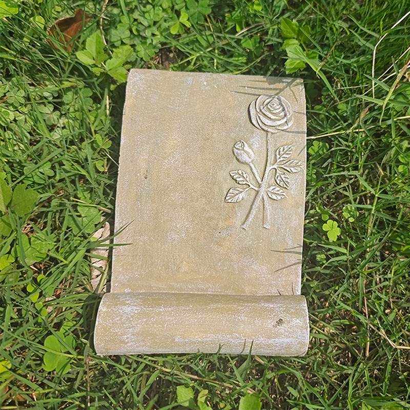Book Style Resin Pet Grave Marker, Garden Memorial Decor for Dog Cat
