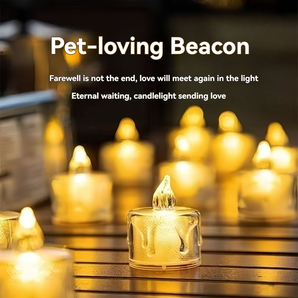 LED Simulation Pet Memorial Candle Eternal Worship Lamp for Dog Cat Funeral Remembrance