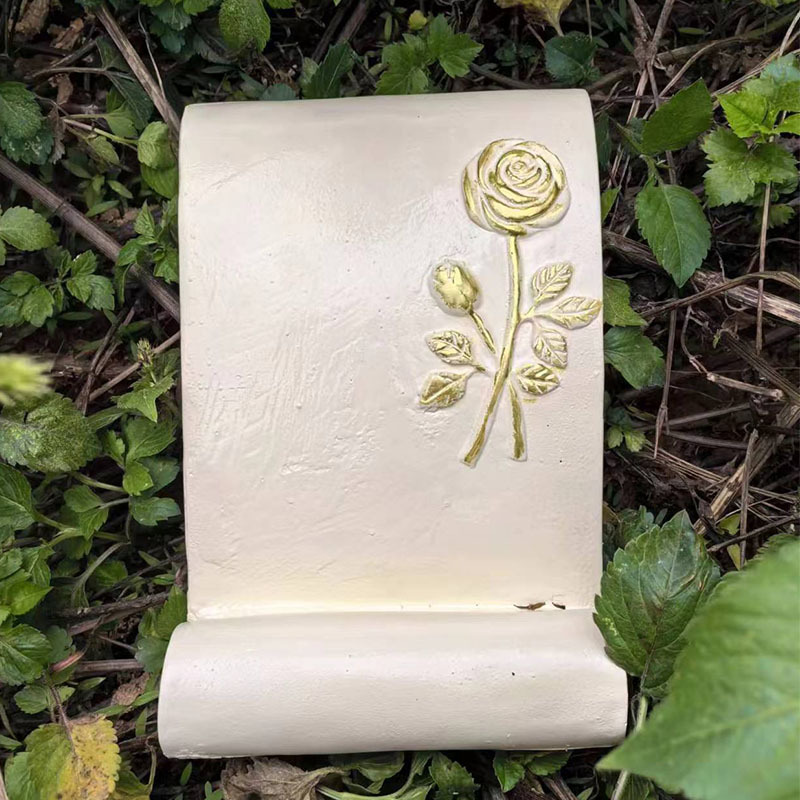 Book Style Resin Pet Grave Marker, Garden Memorial Decor for Dog Cat