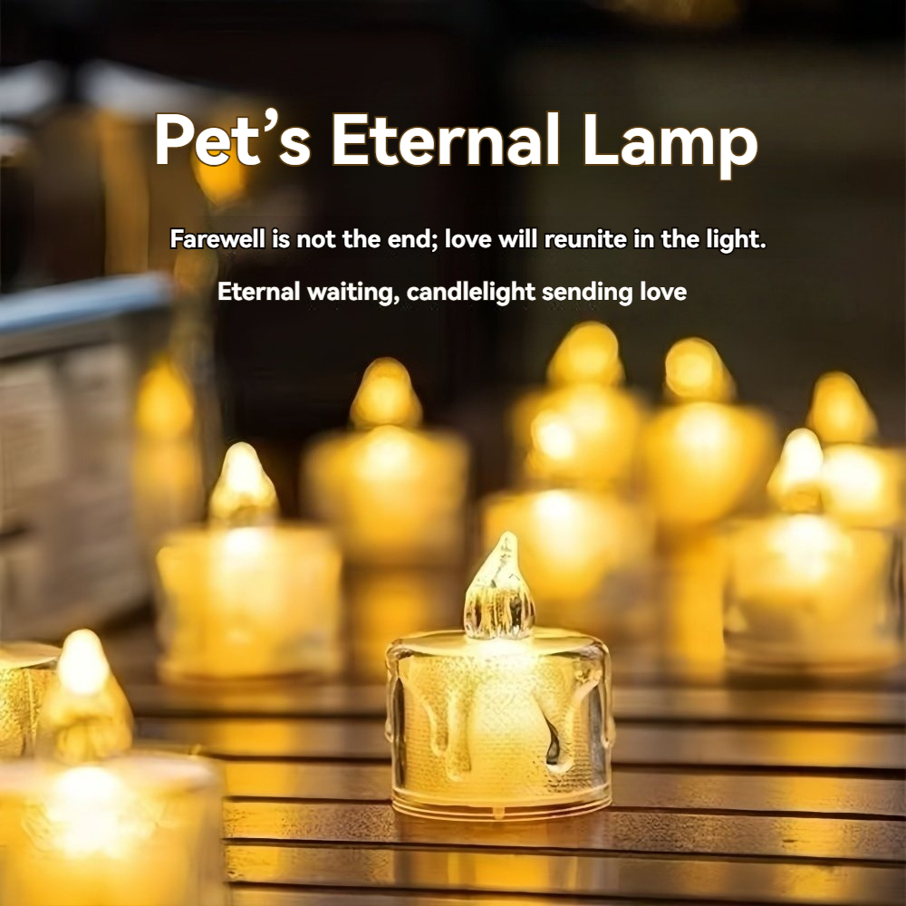 LED Simulation Pet Memorial Candle Eternal Worship Lamp for Dog Cat Funeral Remembrance