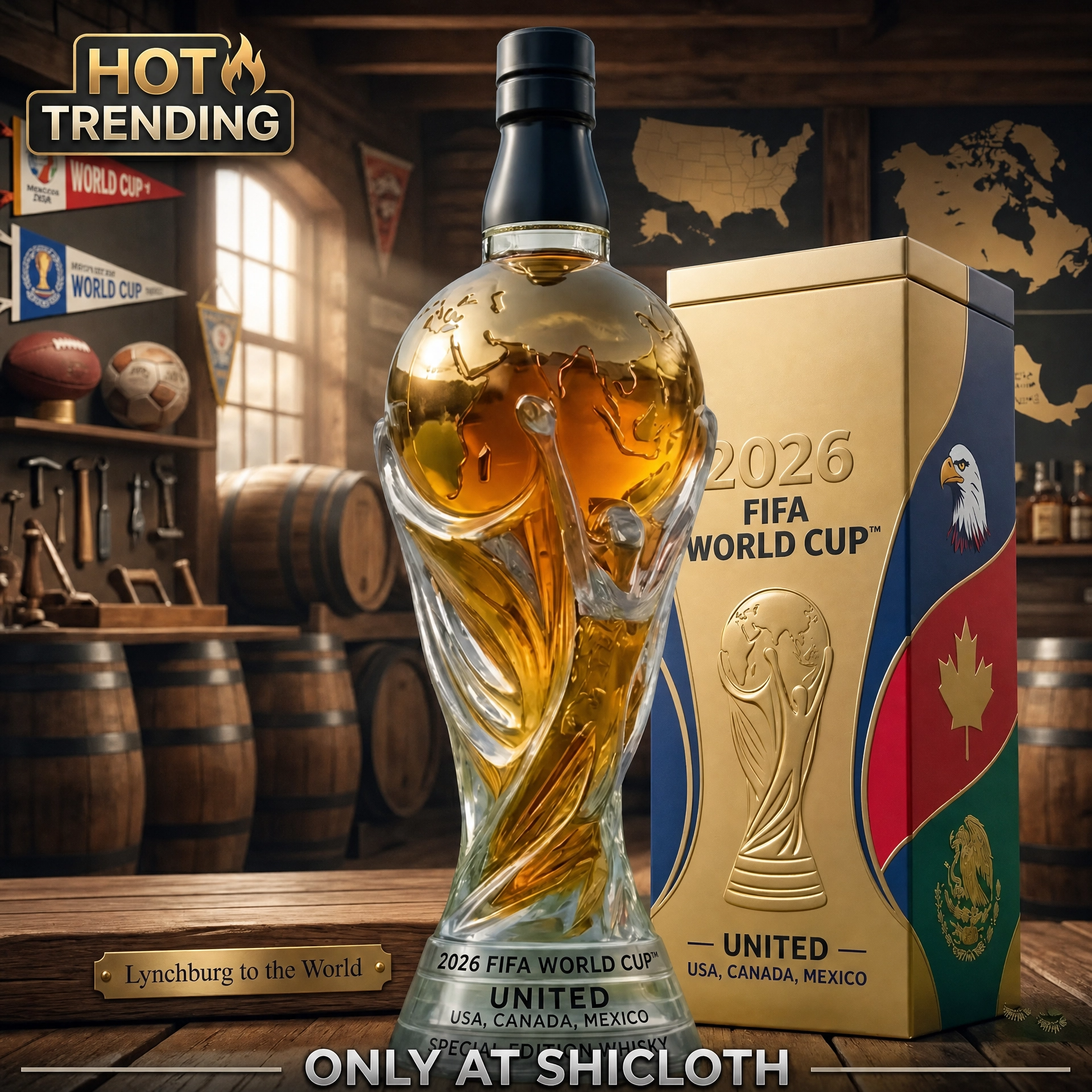 🔥¡OFERTA ESPECIAL: 49 % DE DESCUENTO!📢⚽Botella de whisky en edición especial para el Mundial de la FIFA 2026⚽