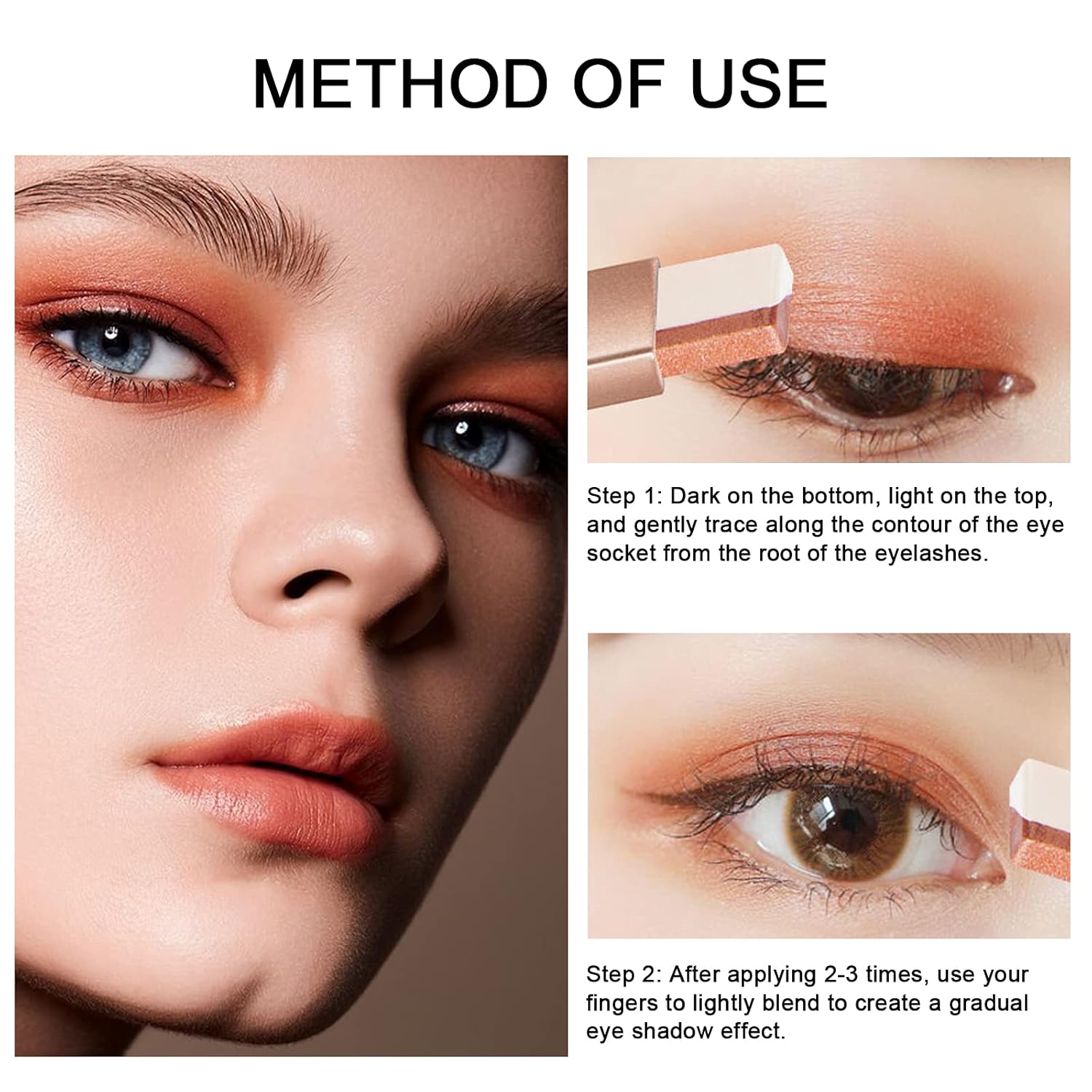 😍6Pack Dual-color eyeshadow stick-brightens the eyes for a natural and long-lasting look
