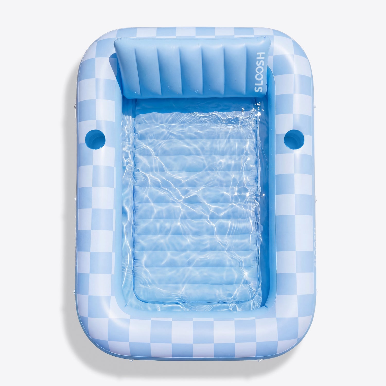 Inflatable sunbathing pool lounger, purple chasing flower pattern, 70 inches x 46 inches