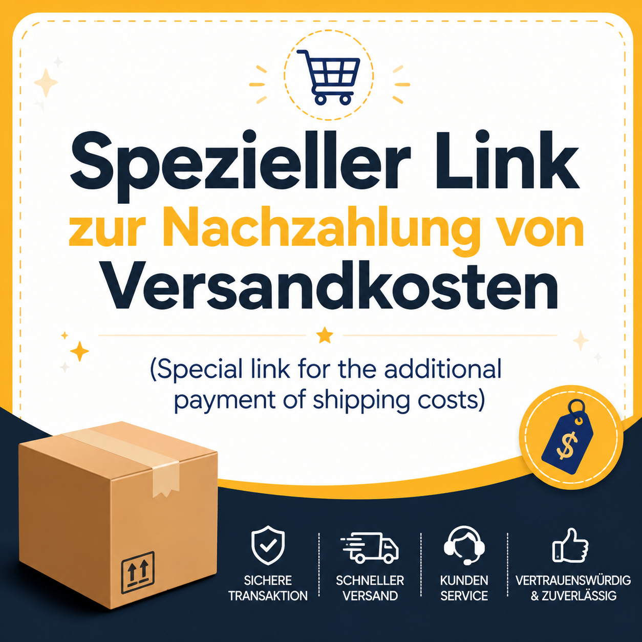 Spezieller Link zur Nachzahlung von Versandkosten