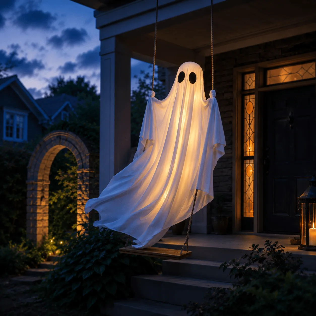 🔥 Limited Time 50% OFF 👻✨ Large Hanging Ghost on Swing – Add Spooky Magic to Your Porch This Halloween! 🎃🌙
