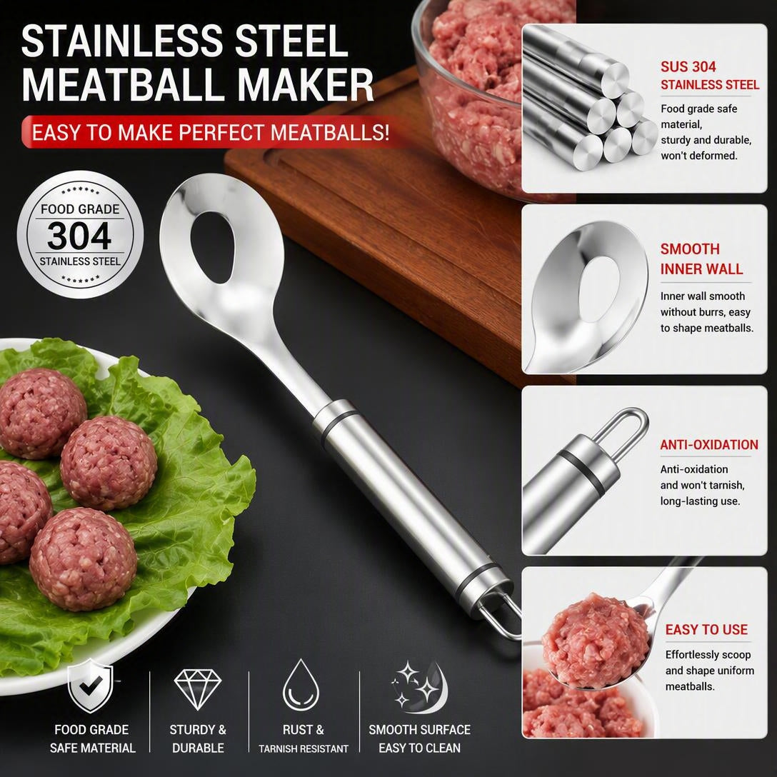 🥩Fleischbällchen-Portionierer aus Edelstahl 304🥄