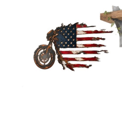 🔥 Motorcycle Flag Wall Art – Freedom on Two Wheels