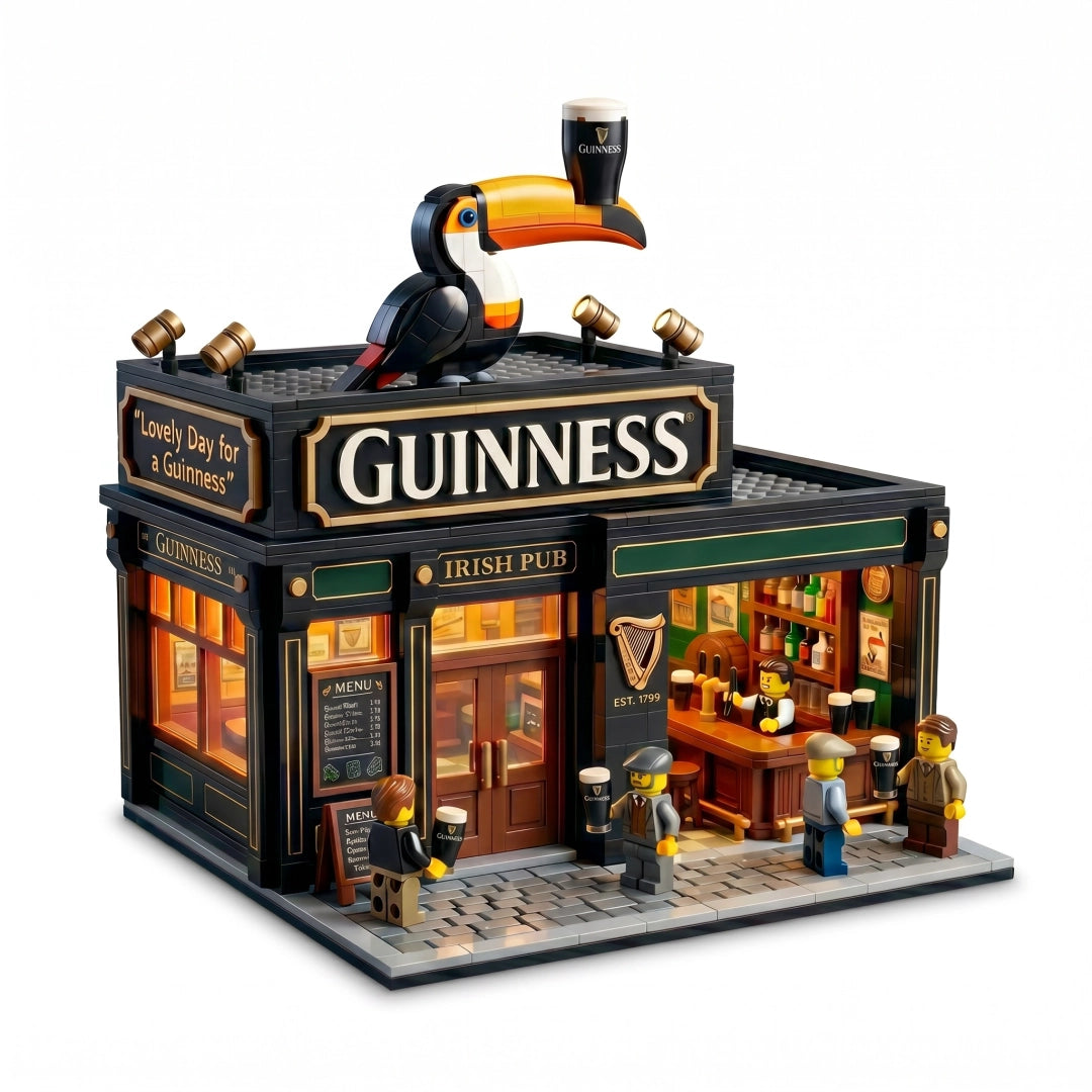 🍀🏡 Nur für kurze Zeit 50 % Rabatt – Klassisches Irish-Pub-Klemmbaustein-Set | Bau dir deinen eigenen gemütlichen Irish Pub! 🧱✨
