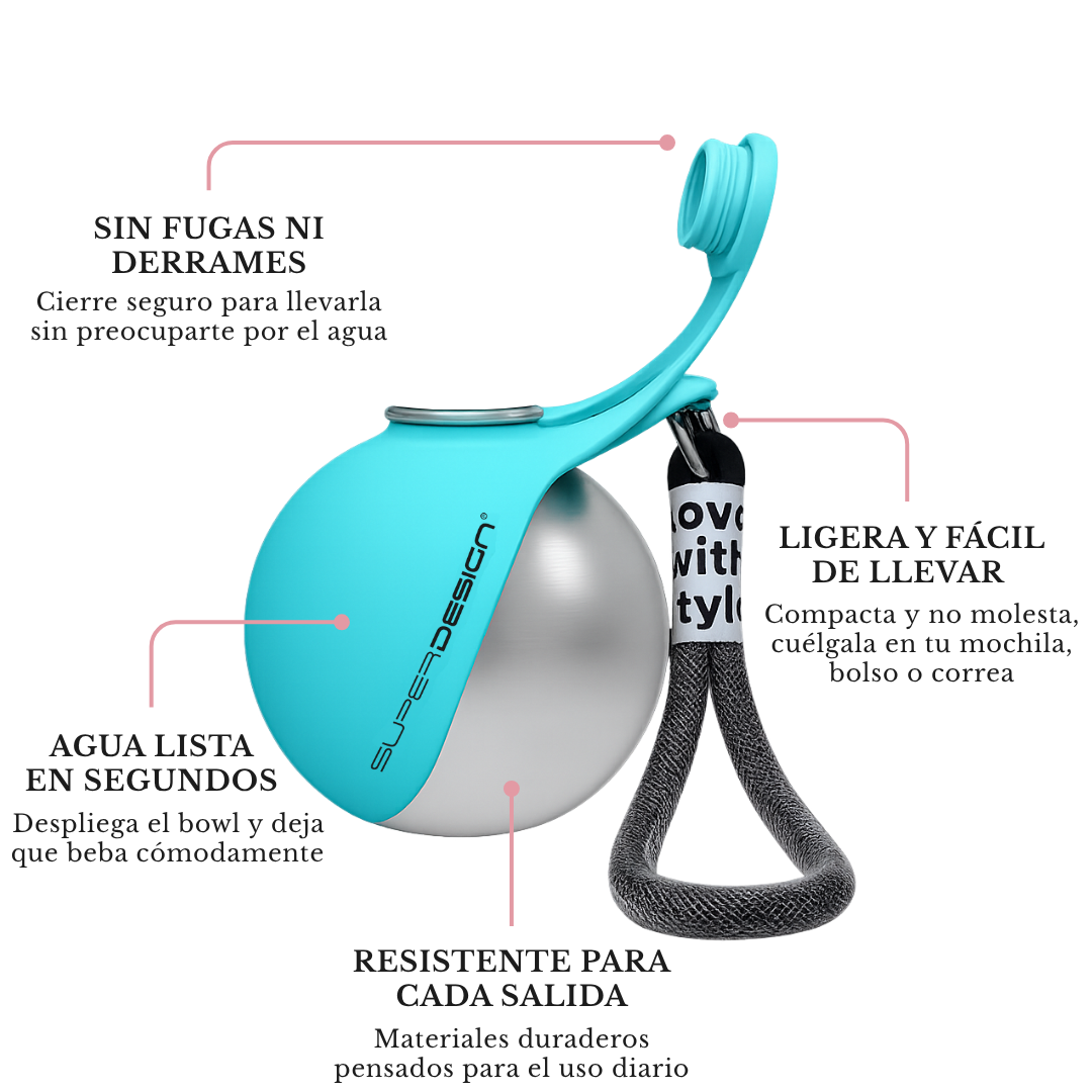  Botella con Cuenco para Perros