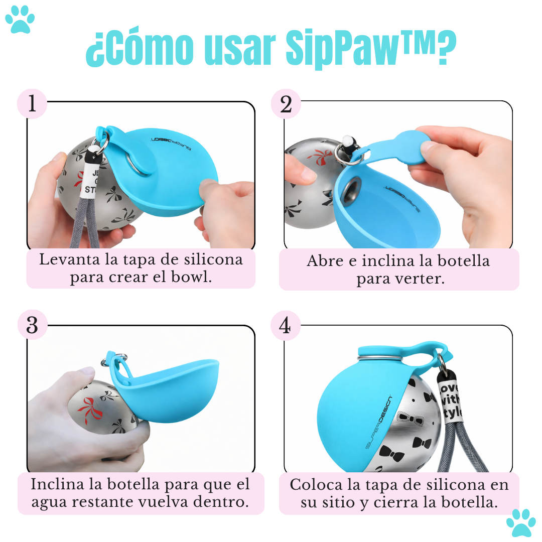  Botella con Cuenco para Perros