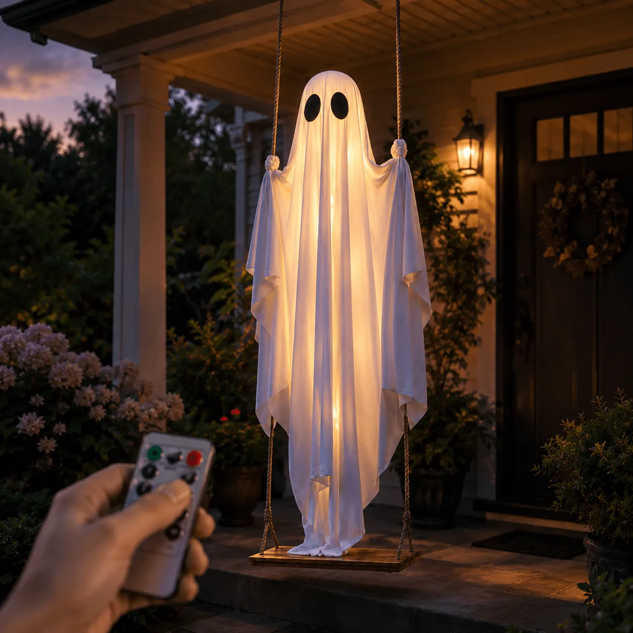 🔥 Limited Time 50% OFF 👻✨ Large Hanging Ghost on Swing – Add Spooky Magic to Your Porch This Halloween! 🎃🌙