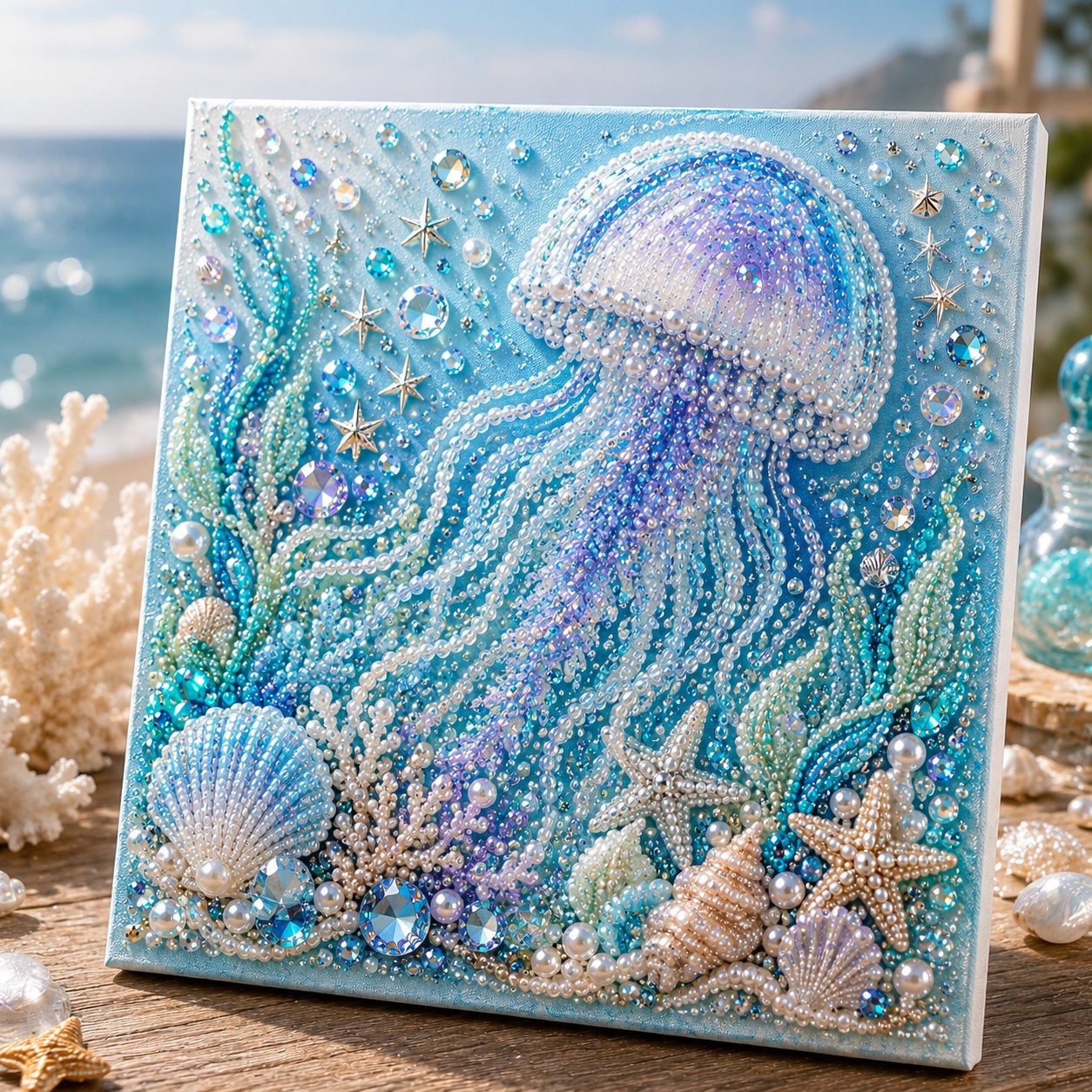🔥 Last Day 49% OFF - 🌊✨ Ocean Theme Pearl Art DIY Kit – Relaxing DIY Craft to Create Stunning Coastal Artwork (📦Buy 2 Free Shipping)