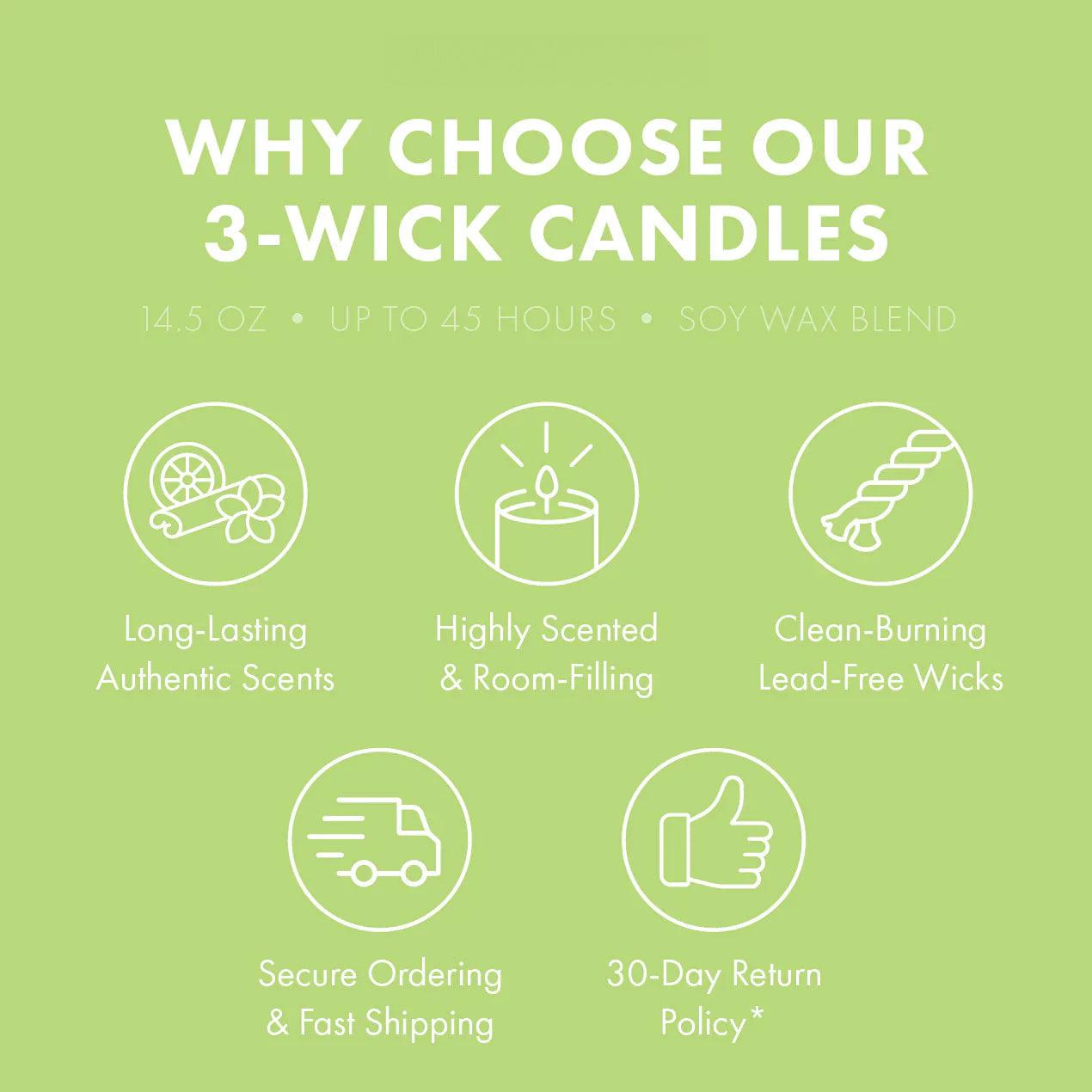 Odor Eliminating Wild Green Apple 3-Wick Candle