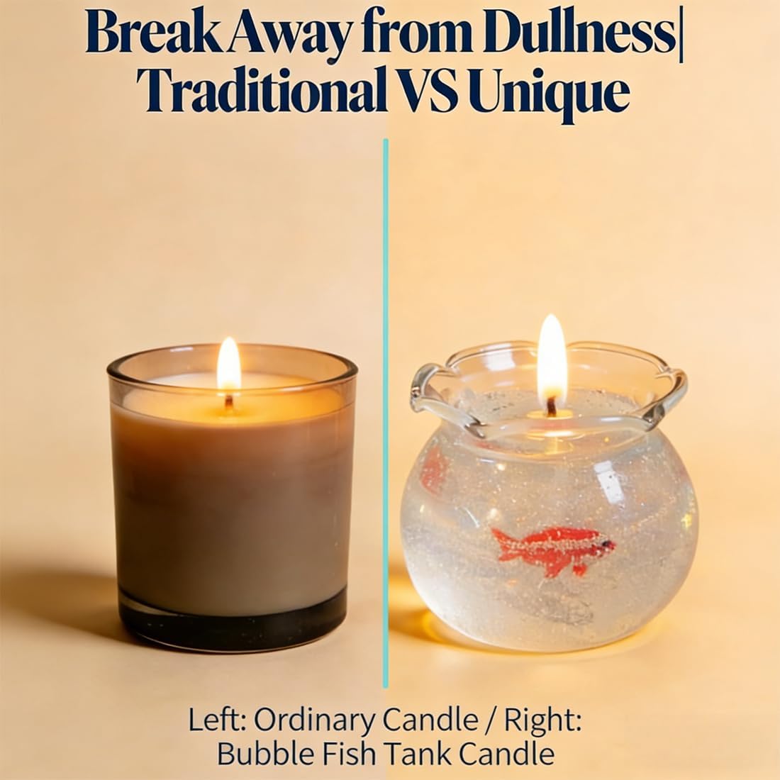 Mini Bubble Fish Tank Scented Candle, Cute Bubble Candle Dish, Handmade Gel Wax Candle, Fish Tank Decor, Aesthetic Home Decor, Scented Ocean Theme (6*Candle)