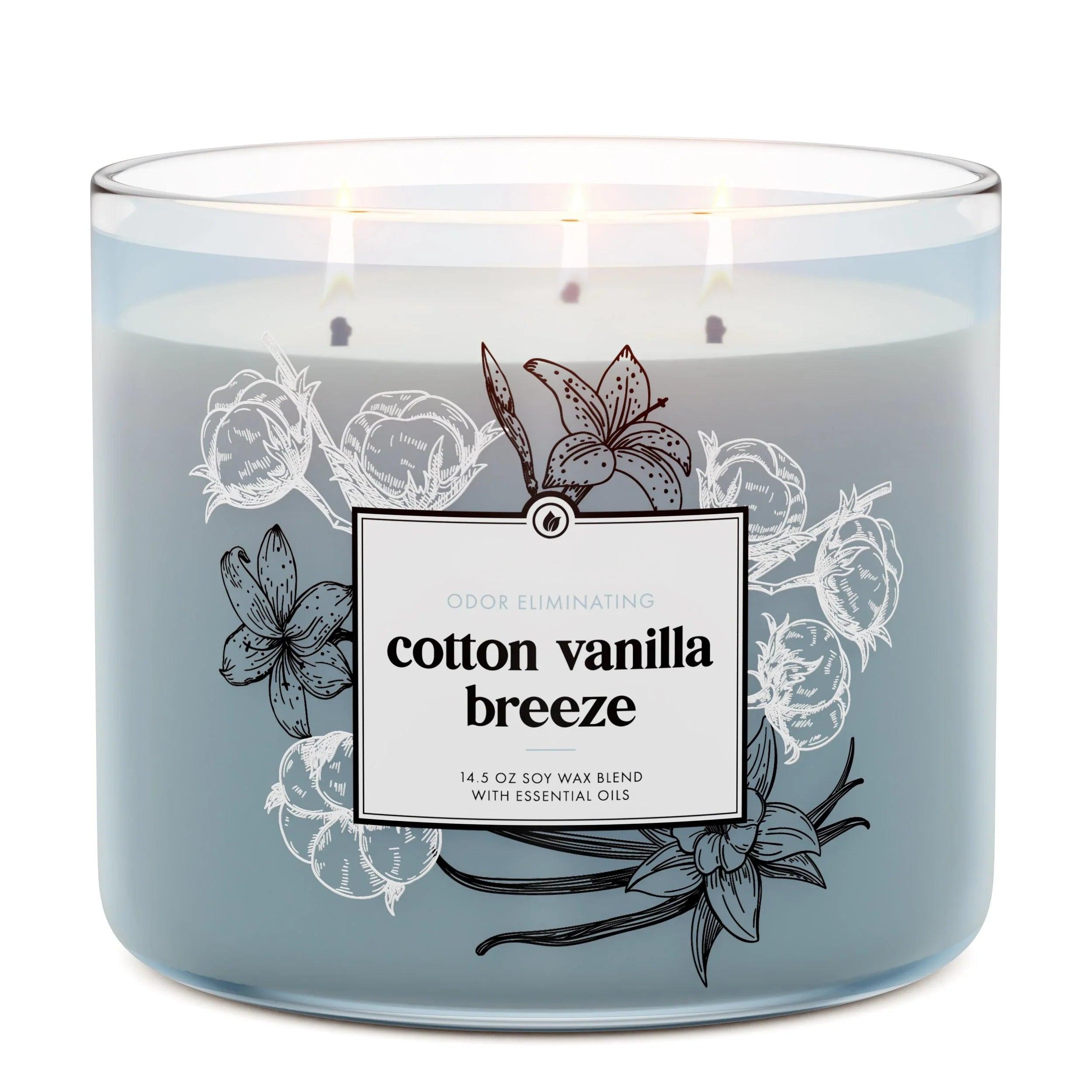 Odor Eliminating Cotton Vanilla Breeze 3-Wick Candle