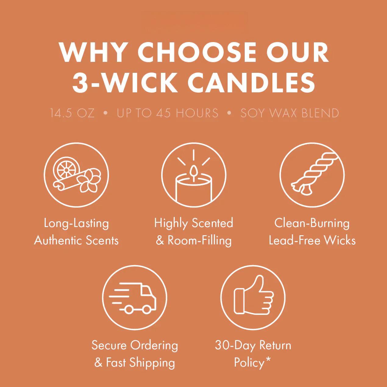 Honey & Wildflower Aromatherapy Large 3-Wick Candle