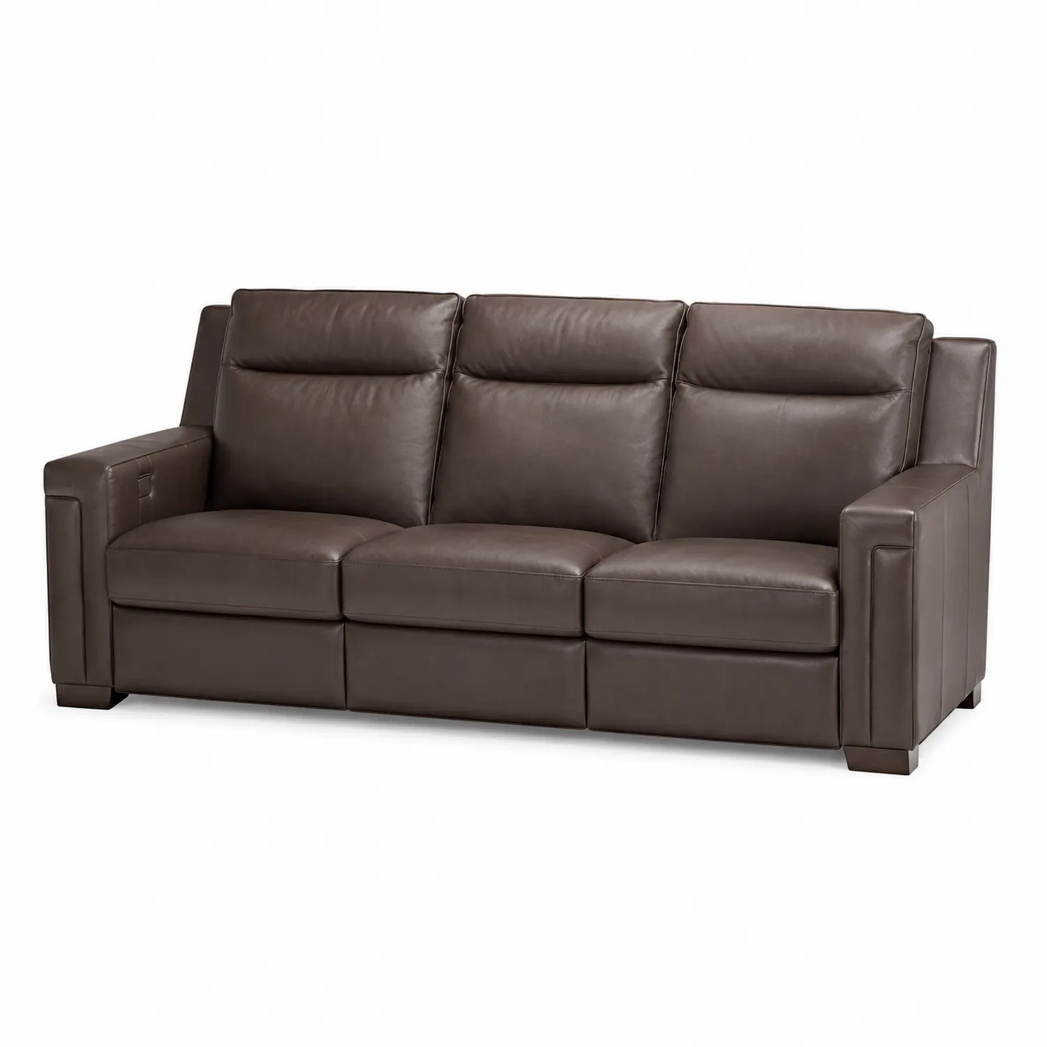 Sofa trzyosobowa skórzana brązowa
