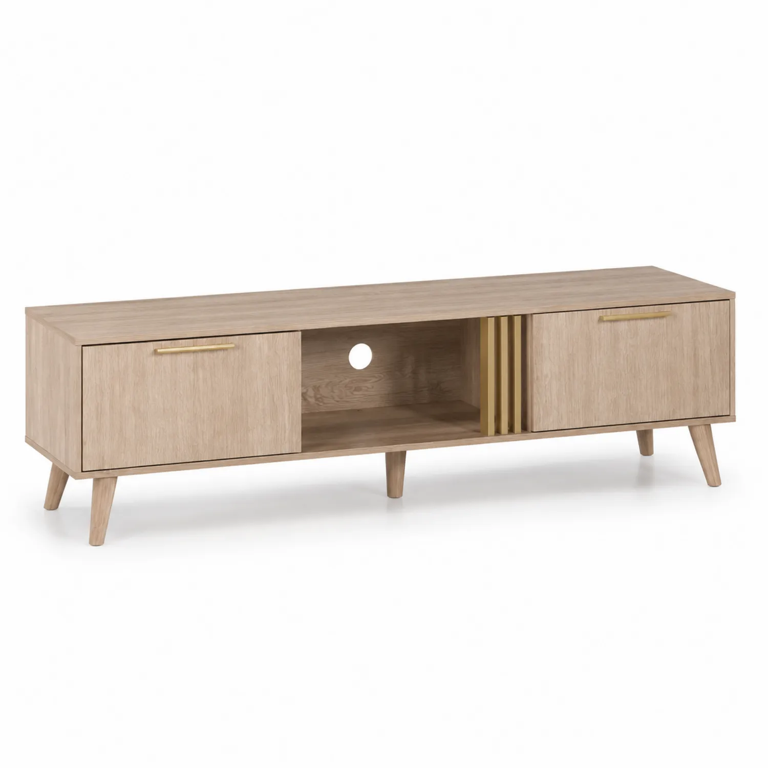 Szafka RTV Drewniana Dąb Jasny 180x40x50 cm