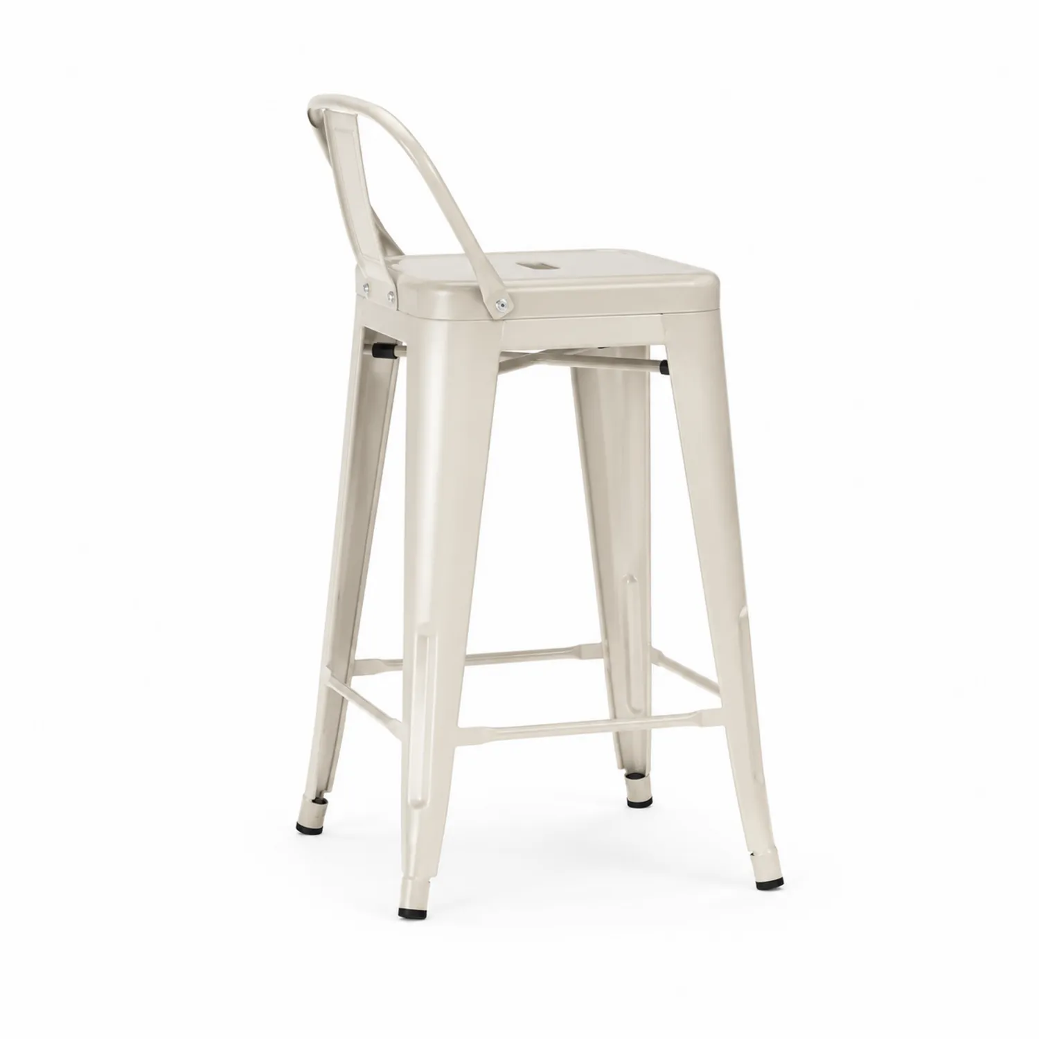 Stołek barowy metalowy kremowy 76 cm