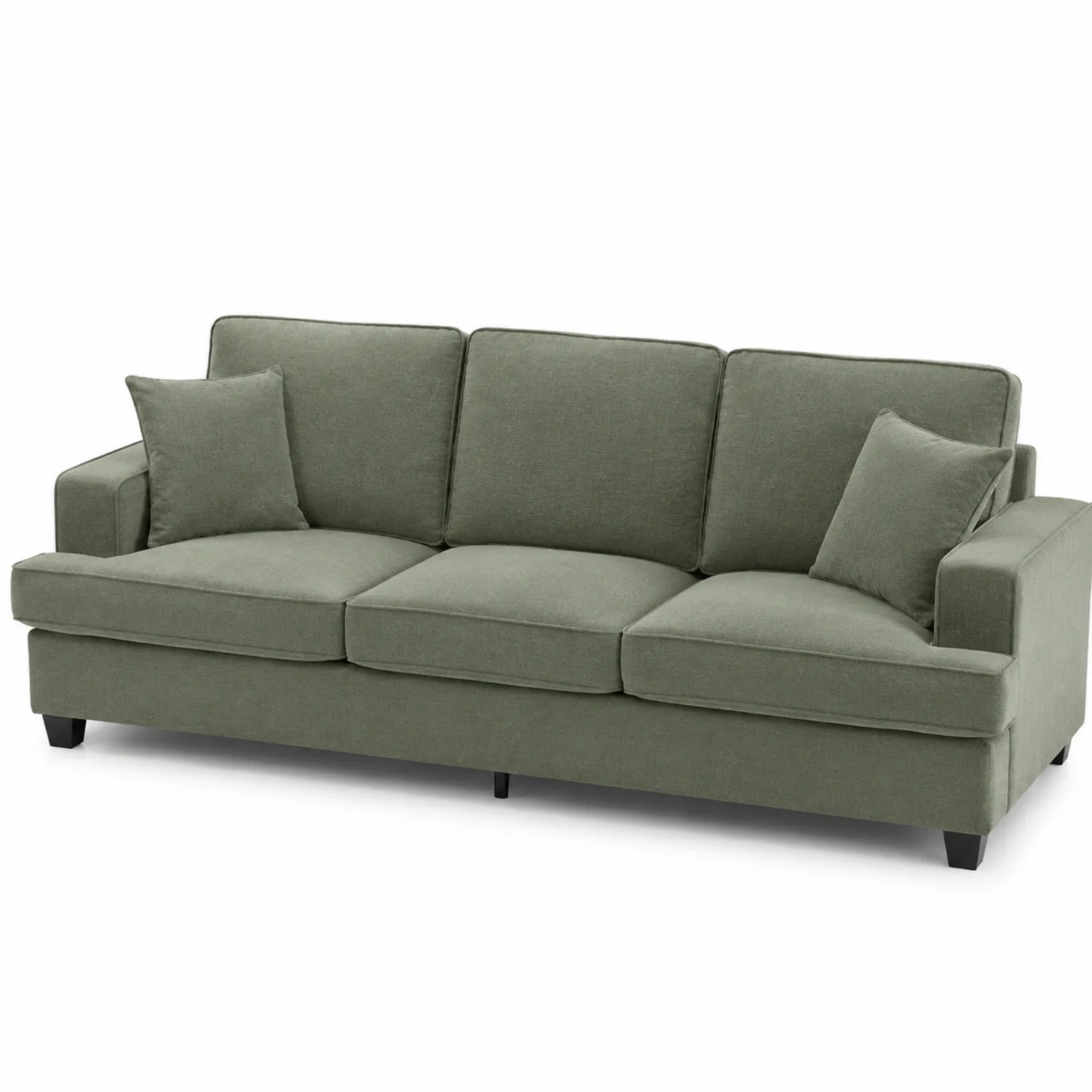 Sofa trzyosobowa zielona tkanina 200cm