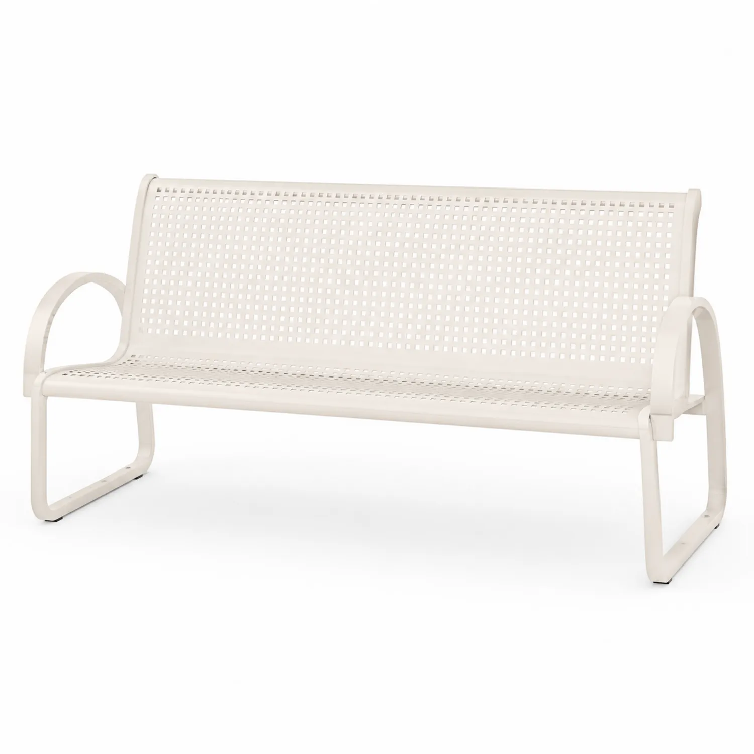 Metalowa ławka ogrodowa biała 150 cm