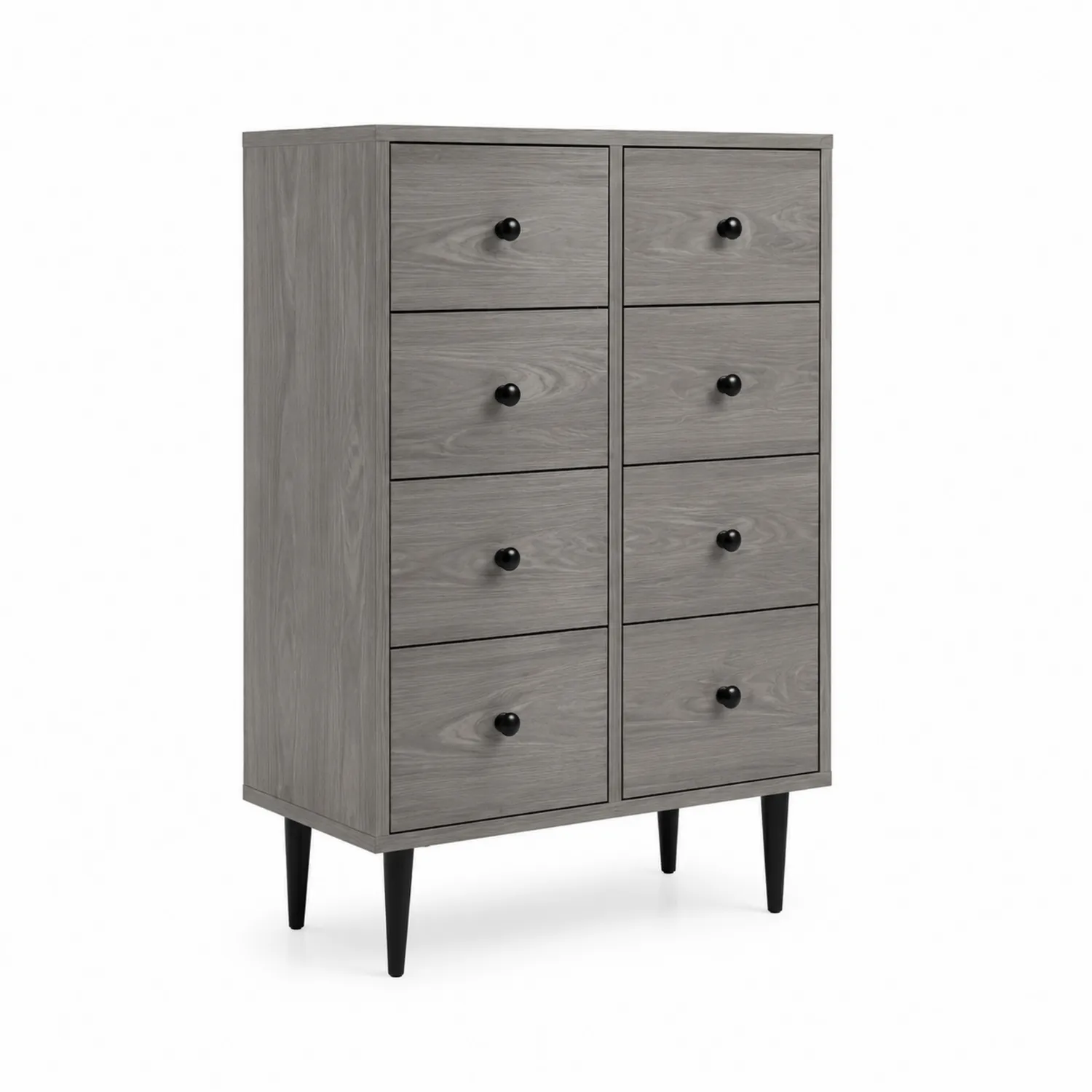 Komoda z szufladami z płyty MDF, 80x40x120 cm, Szara