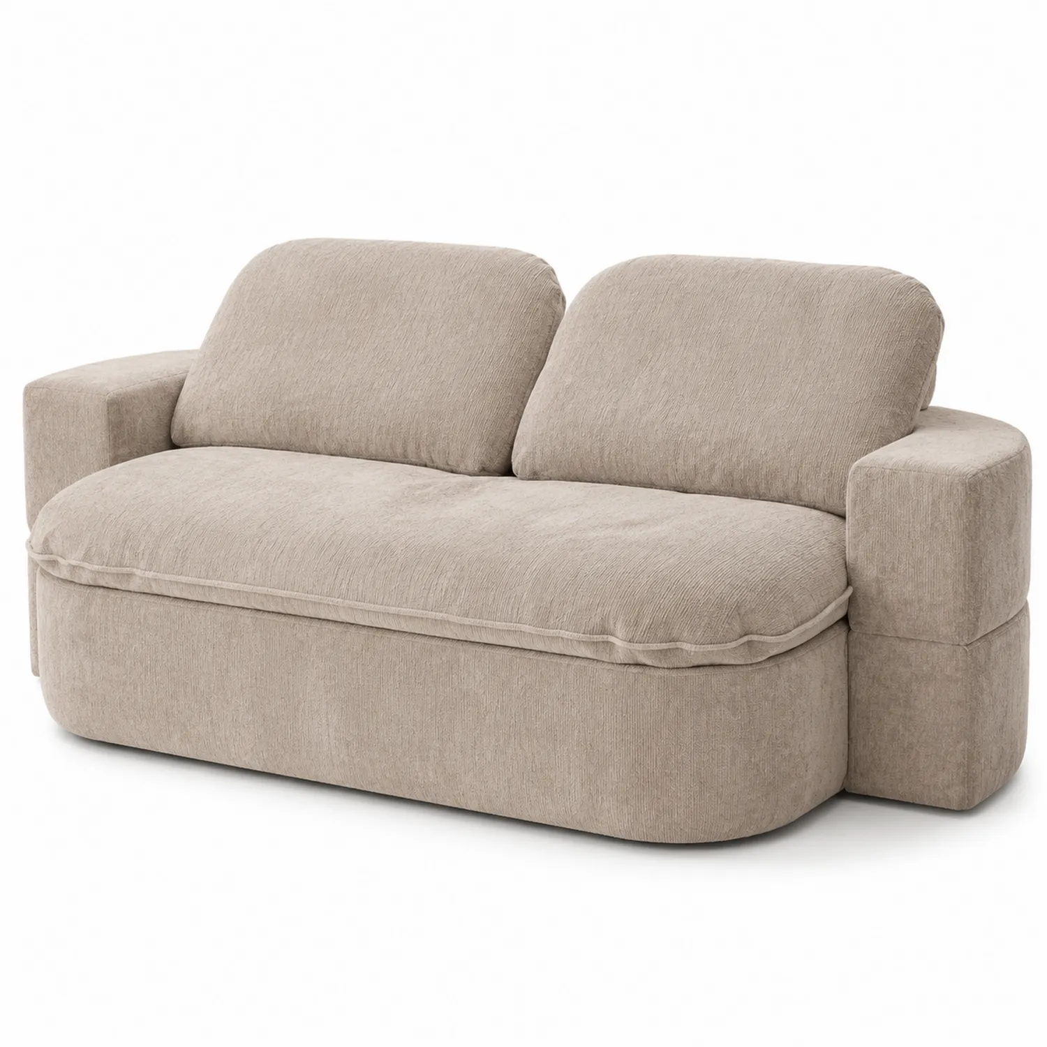 Sofa dwuosobowa tkanina jasnoszara 200 cm