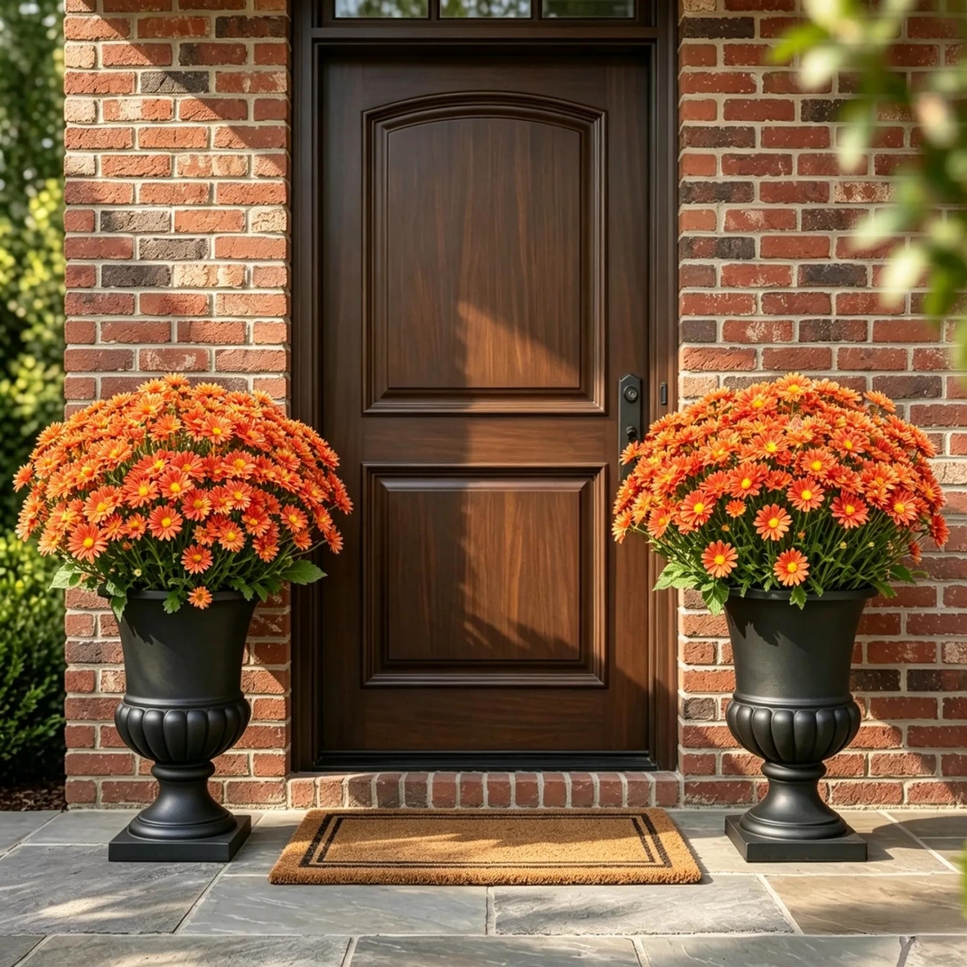 💥Last Day 70% OFF🌼- Artificial Outdoor Sunset Mums Flowers - UV resistant, Waterproof, Windproof
