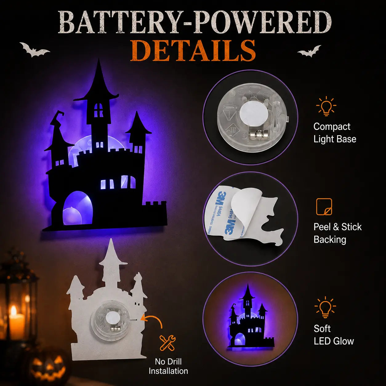 🎃Halloween LED Silhouette Wall Light Stickers